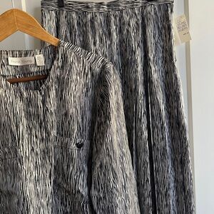 Vintage 100% Silk Frank Young Skirt & Blouse Set